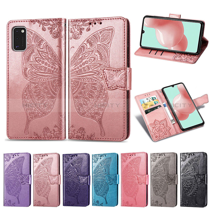 Coque Portefeuille Papillon Livre Cuir Etui Clapet pour Samsung Galaxy A41 Plus