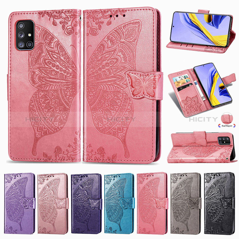 Coque Portefeuille Papillon Livre Cuir Etui Clapet pour Samsung Galaxy A51 4G Plus