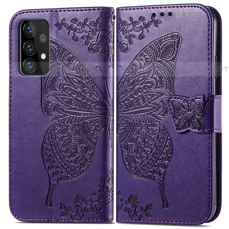 Coque Portefeuille Papillon Livre Cuir Etui Clapet pour Samsung Galaxy A52 5G Plus