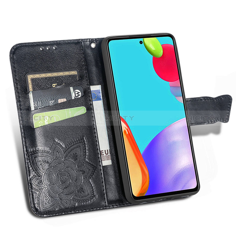 Coque Portefeuille Papillon Livre Cuir Etui Clapet pour Samsung Galaxy A52s 5G Plus