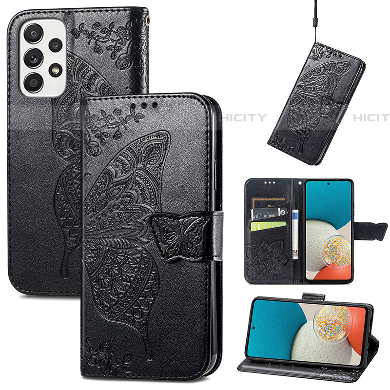 Coque Portefeuille Papillon Livre Cuir Etui Clapet pour Samsung Galaxy A53 5G Plus