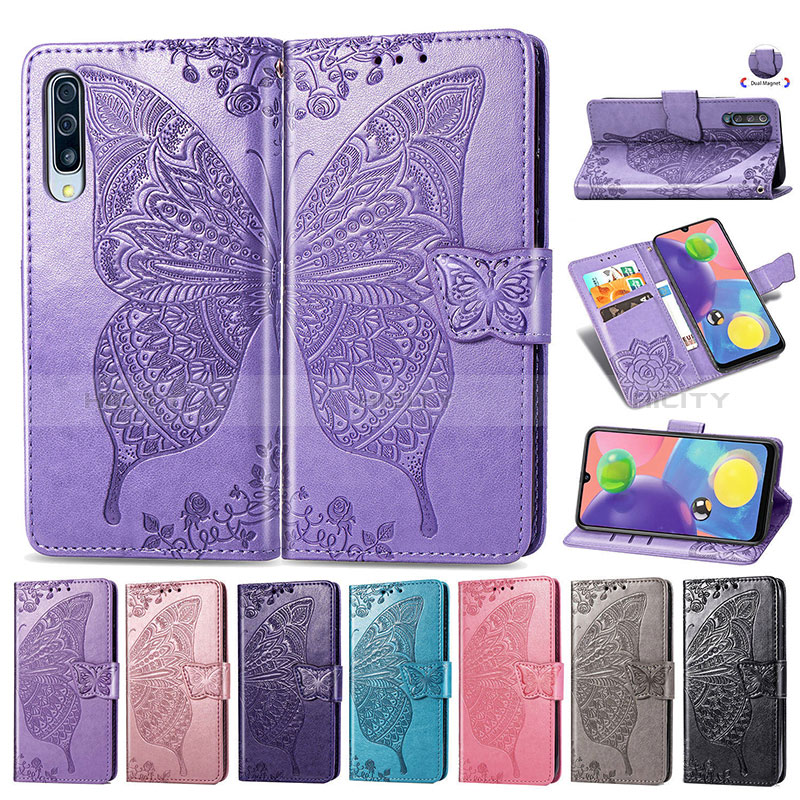 Coque Portefeuille Papillon Livre Cuir Etui Clapet pour Samsung Galaxy A70 Plus