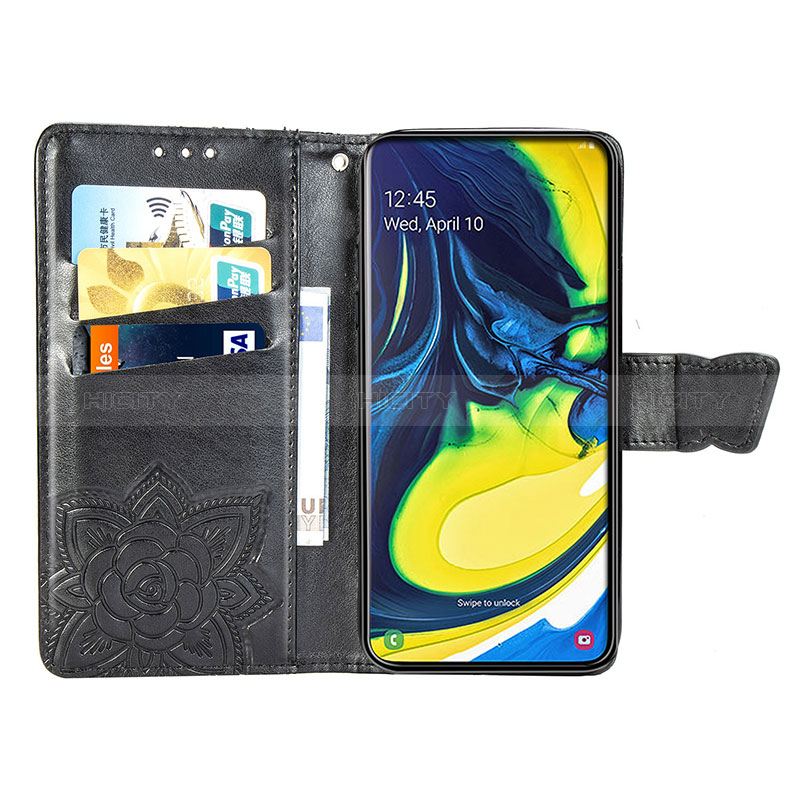 Coque Portefeuille Papillon Livre Cuir Etui Clapet pour Samsung Galaxy A80 Plus