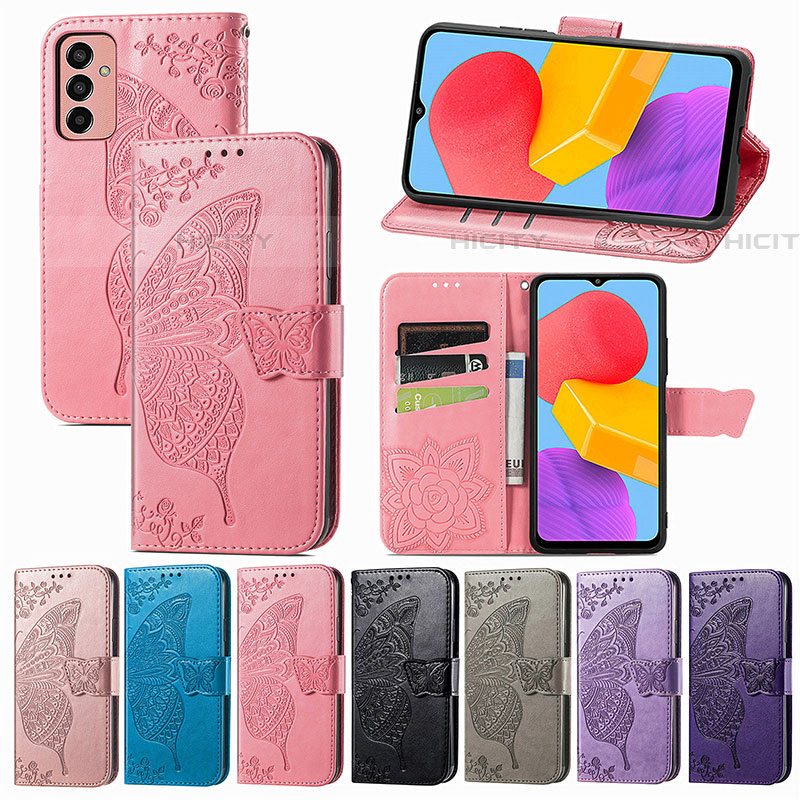 Coque Portefeuille Papillon Livre Cuir Etui Clapet pour Samsung Galaxy F13 4G Plus