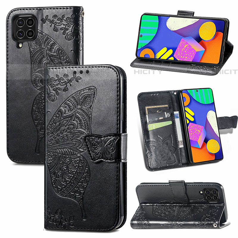 Coque Portefeuille Papillon Livre Cuir Etui Clapet pour Samsung Galaxy F62 5G Plus