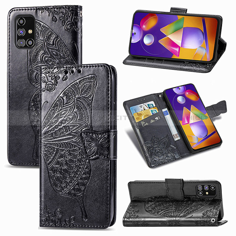 Coque Portefeuille Papillon Livre Cuir Etui Clapet pour Samsung Galaxy M31s Plus