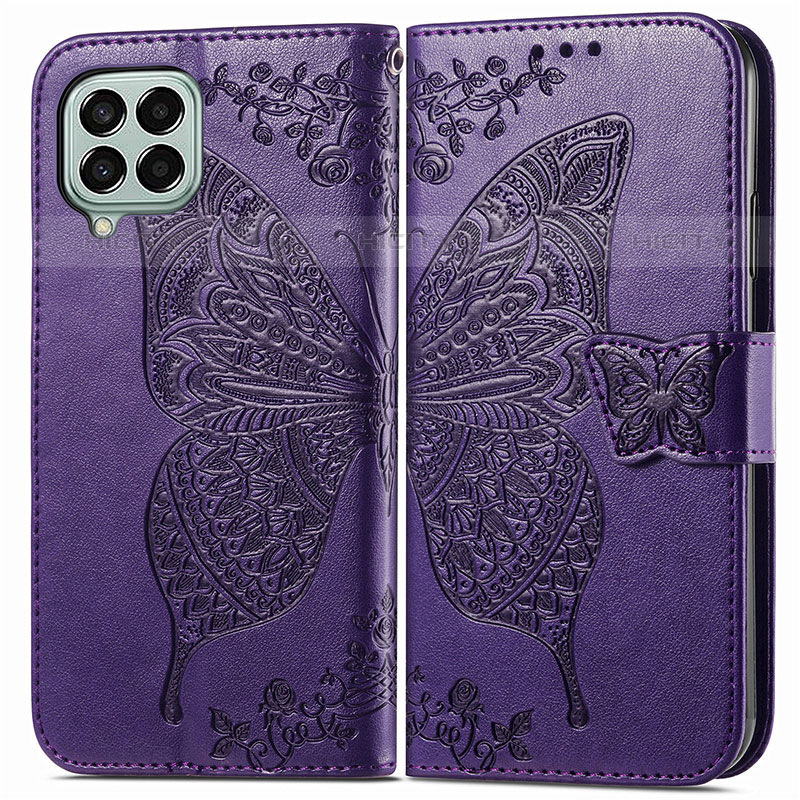 Coque Portefeuille Papillon Livre Cuir Etui Clapet pour Samsung Galaxy M33 5G Plus