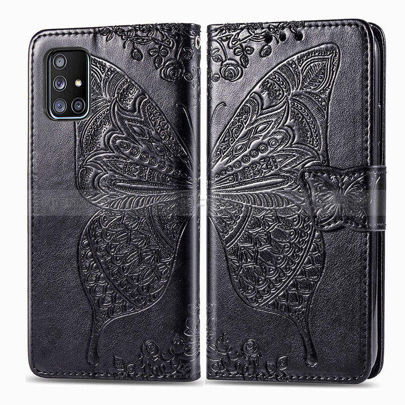 Coque Portefeuille Papillon Livre Cuir Etui Clapet pour Samsung Galaxy M40S Noir Plus