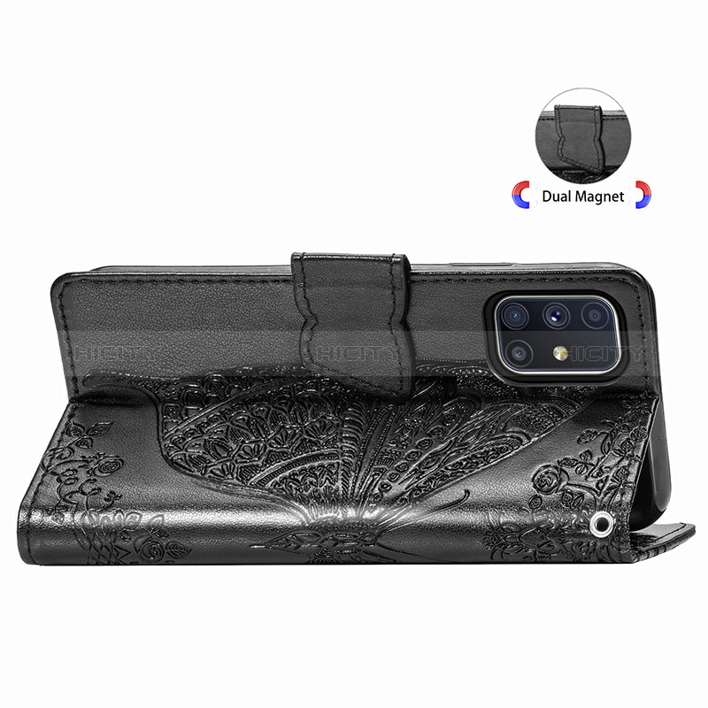 Coque Portefeuille Papillon Livre Cuir Etui Clapet pour Samsung Galaxy M51 Plus