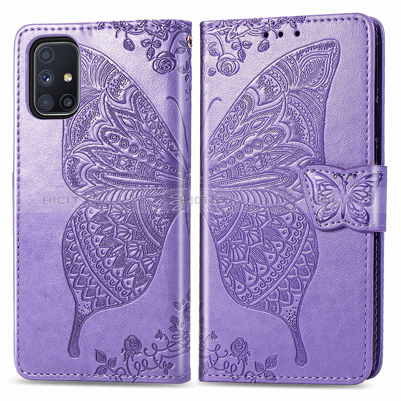 Coque Portefeuille Papillon Livre Cuir Etui Clapet pour Samsung Galaxy M51 Plus