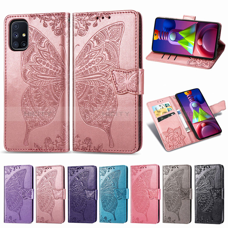 Coque Portefeuille Papillon Livre Cuir Etui Clapet pour Samsung Galaxy M51 Plus