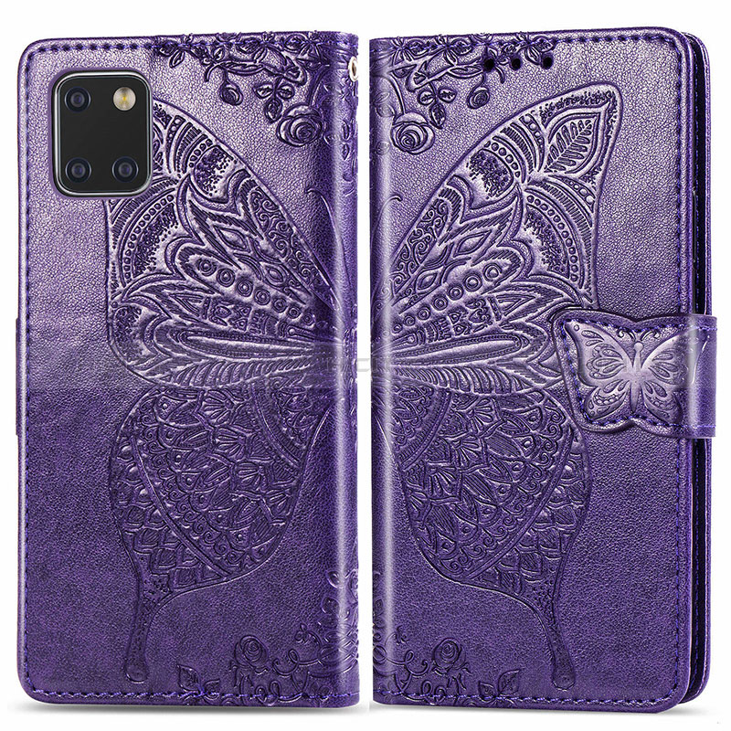 Coque Portefeuille Papillon Livre Cuir Etui Clapet pour Samsung Galaxy Note 10 Lite Plus