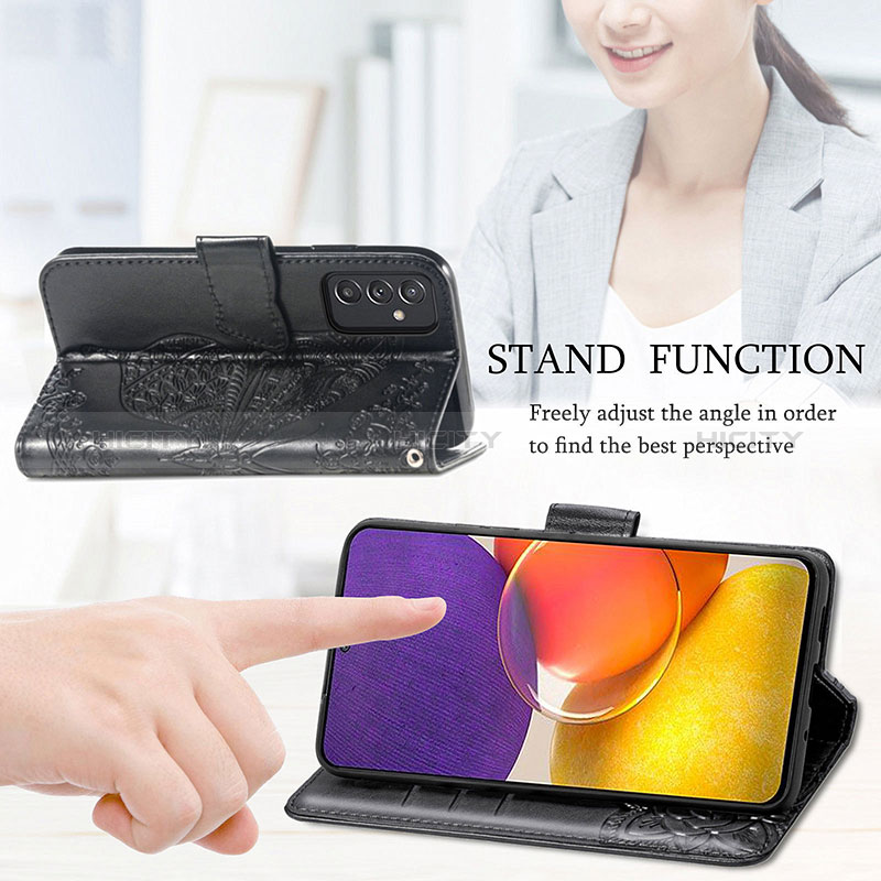 Coque Portefeuille Papillon Livre Cuir Etui Clapet pour Samsung Galaxy Quantum2 5G Plus