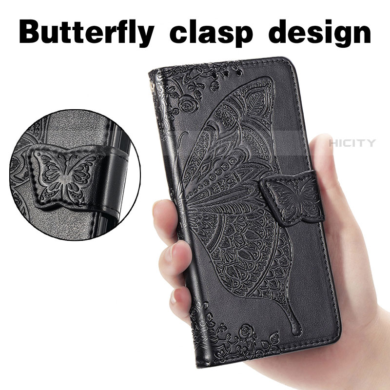 Coque Portefeuille Papillon Livre Cuir Etui Clapet pour Samsung Galaxy S21 5G Plus