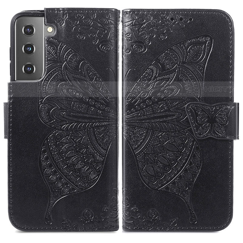 Coque Portefeuille Papillon Livre Cuir Etui Clapet pour Samsung Galaxy S21 5G Plus