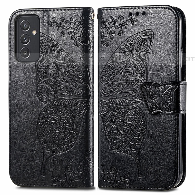 Coque Portefeuille Papillon Livre Cuir Etui Clapet pour Samsung Galaxy S23 FE 5G Noir Plus