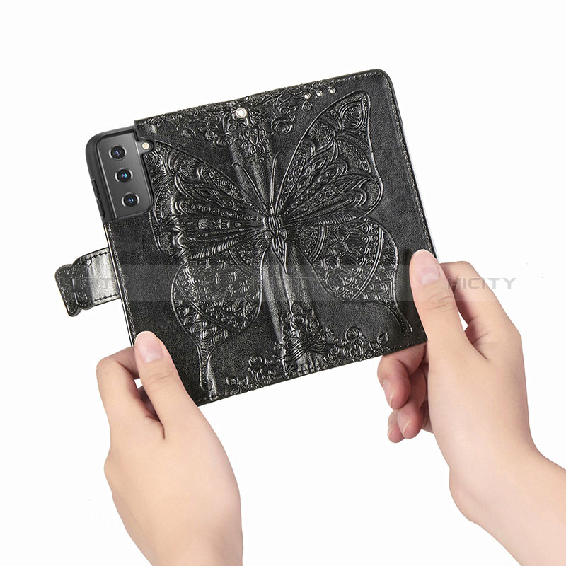 Coque Portefeuille Papillon Livre Cuir Etui Clapet pour Samsung Galaxy S24 5G Plus