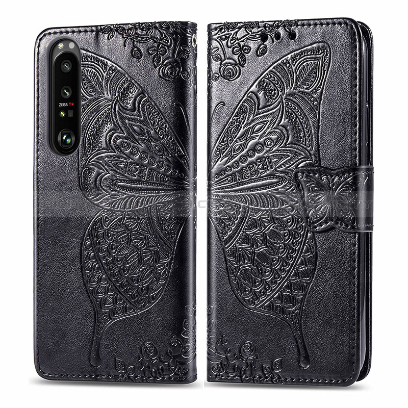 Coque Portefeuille Papillon Livre Cuir Etui Clapet pour Sony Xperia 1 III Plus