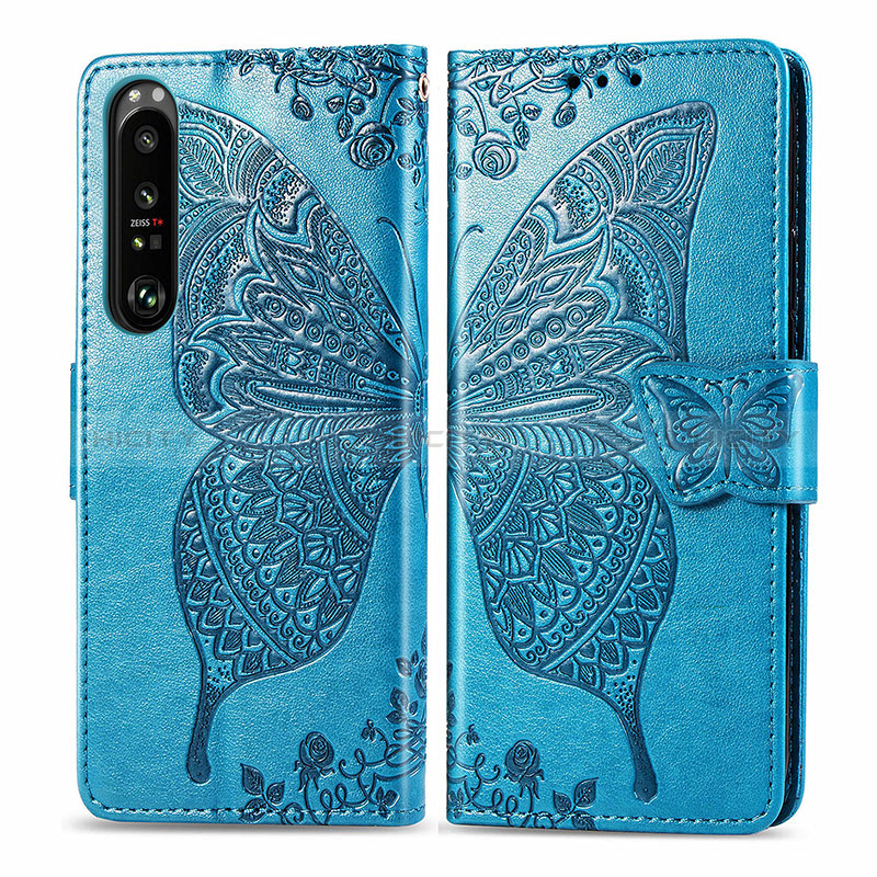 Coque Portefeuille Papillon Livre Cuir Etui Clapet pour Sony Xperia 1 III Plus