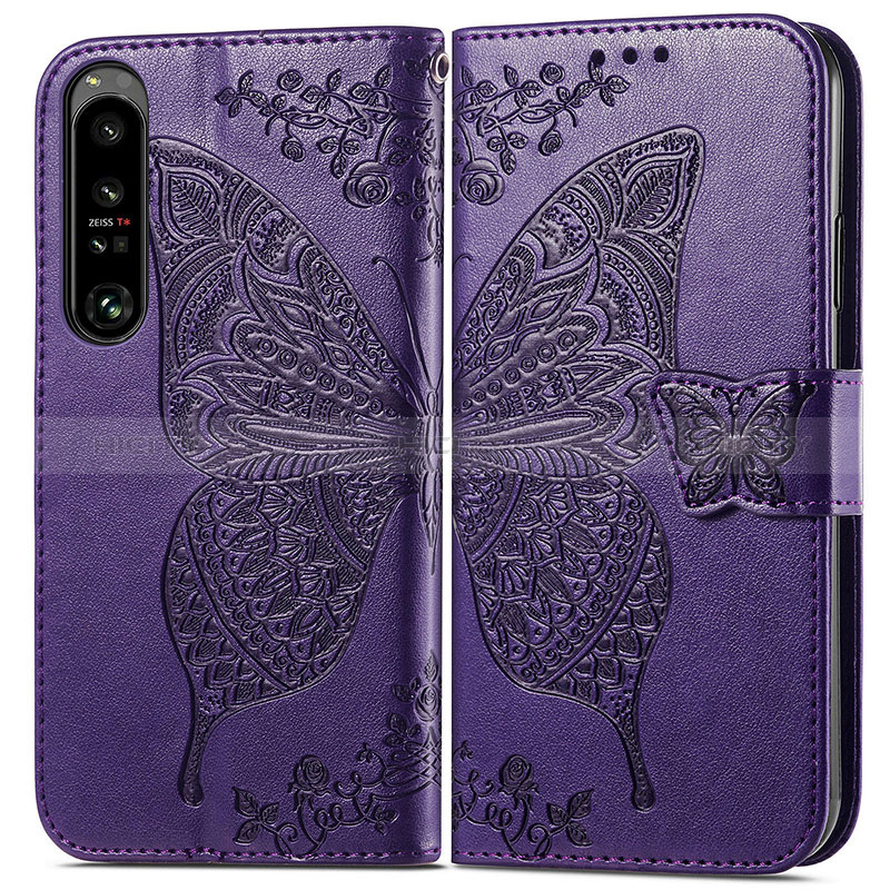 Coque Portefeuille Papillon Livre Cuir Etui Clapet pour Sony Xperia 1 IV SO-51C Plus