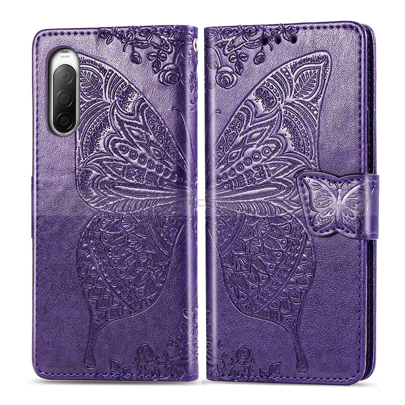 Coque Portefeuille Papillon Livre Cuir Etui Clapet pour Sony Xperia 10 II Plus