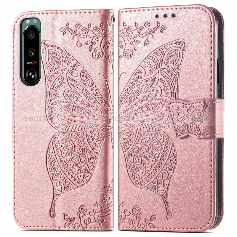 Coque Portefeuille Papillon Livre Cuir Etui Clapet pour Sony Xperia 5 III SO-53B Plus