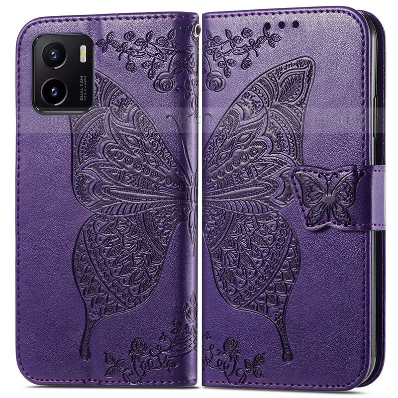 Coque Portefeuille Papillon Livre Cuir Etui Clapet pour Vivo iQOO U5x Plus