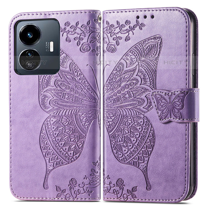 Coque Portefeuille Papillon Livre Cuir Etui Clapet pour Vivo iQOO Z6 Lite 5G Plus