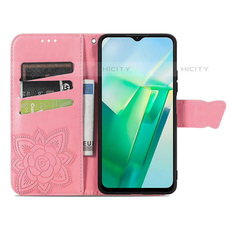 Coque Portefeuille Papillon Livre Cuir Etui Clapet pour Vivo iQOO Z6x Plus