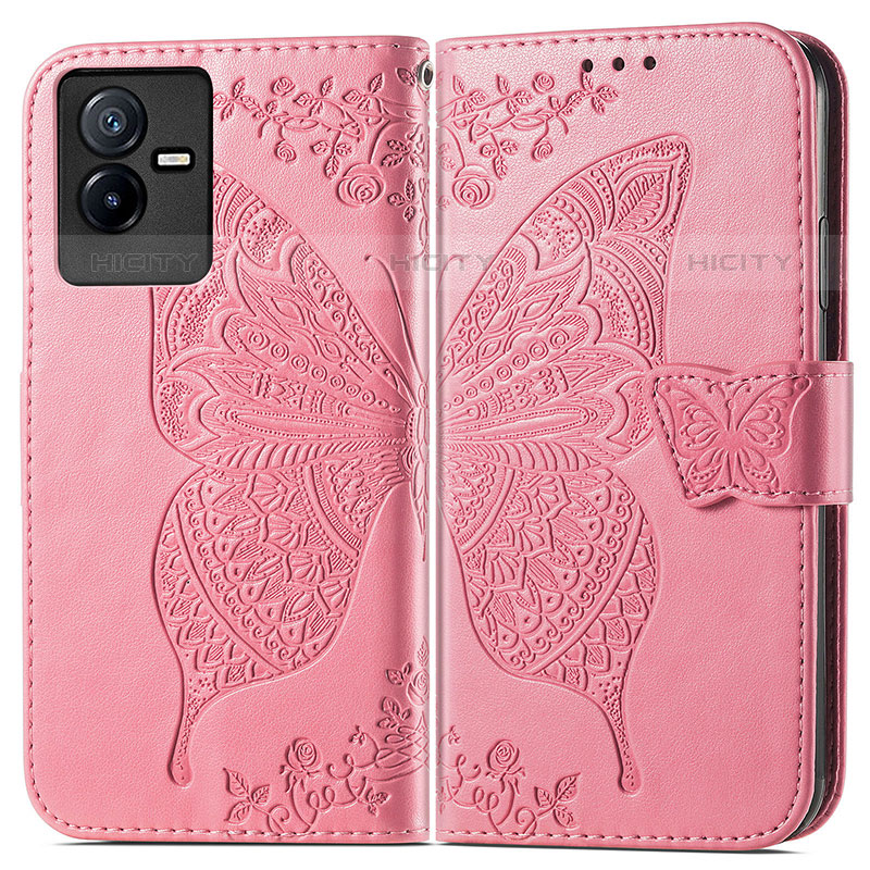 Coque Portefeuille Papillon Livre Cuir Etui Clapet pour Vivo iQOO Z6x Plus