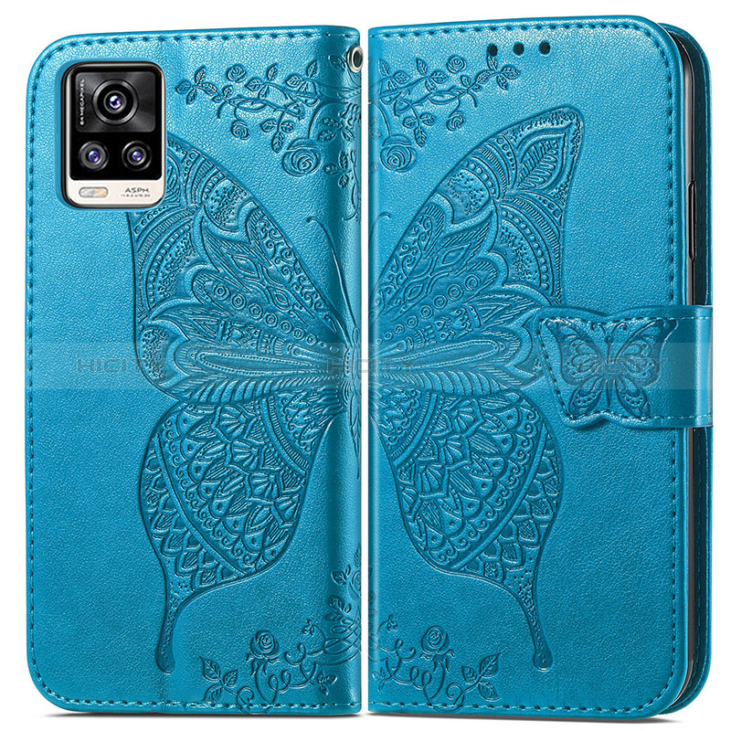 Coque Portefeuille Papillon Livre Cuir Etui Clapet pour Vivo V20 Plus