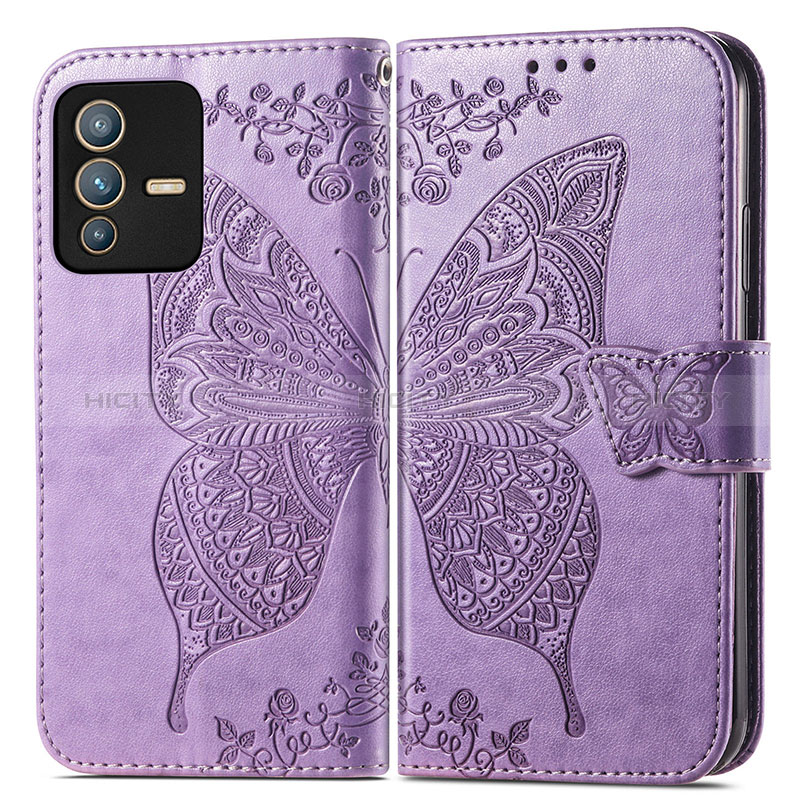 Coque Portefeuille Papillon Livre Cuir Etui Clapet pour Vivo V23 5G Plus