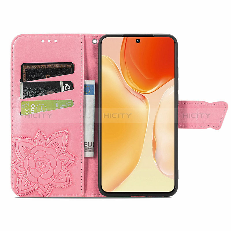 Coque Portefeuille Papillon Livre Cuir Etui Clapet pour Vivo X70t Plus