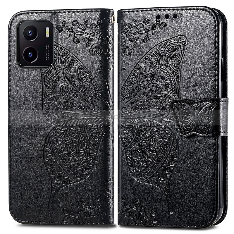 Coque Portefeuille Papillon Livre Cuir Etui Clapet pour Vivo Y01 Plus