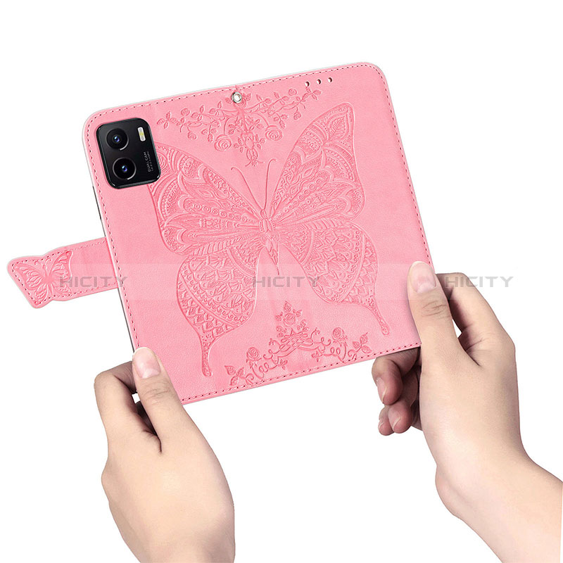 Coque Portefeuille Papillon Livre Cuir Etui Clapet pour Vivo Y10 Plus