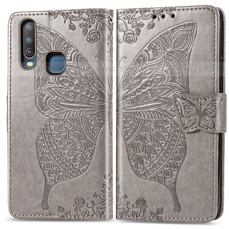 Coque Portefeuille Papillon Livre Cuir Etui Clapet pour Vivo Y11 Plus