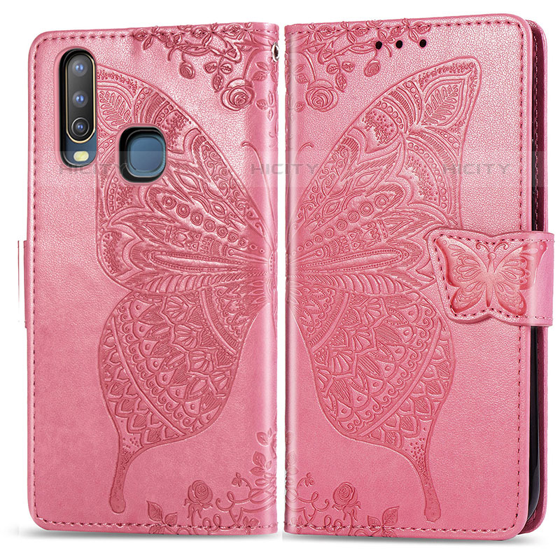 Coque Portefeuille Papillon Livre Cuir Etui Clapet pour Vivo Y12 Plus