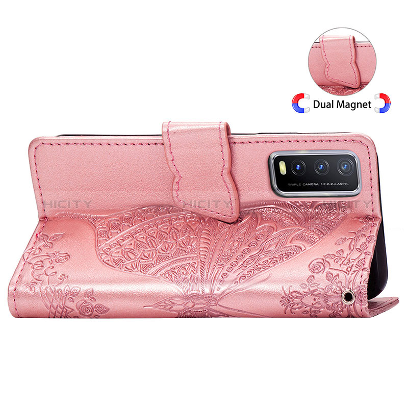 Coque Portefeuille Papillon Livre Cuir Etui Clapet pour Vivo Y12s (2021) Plus