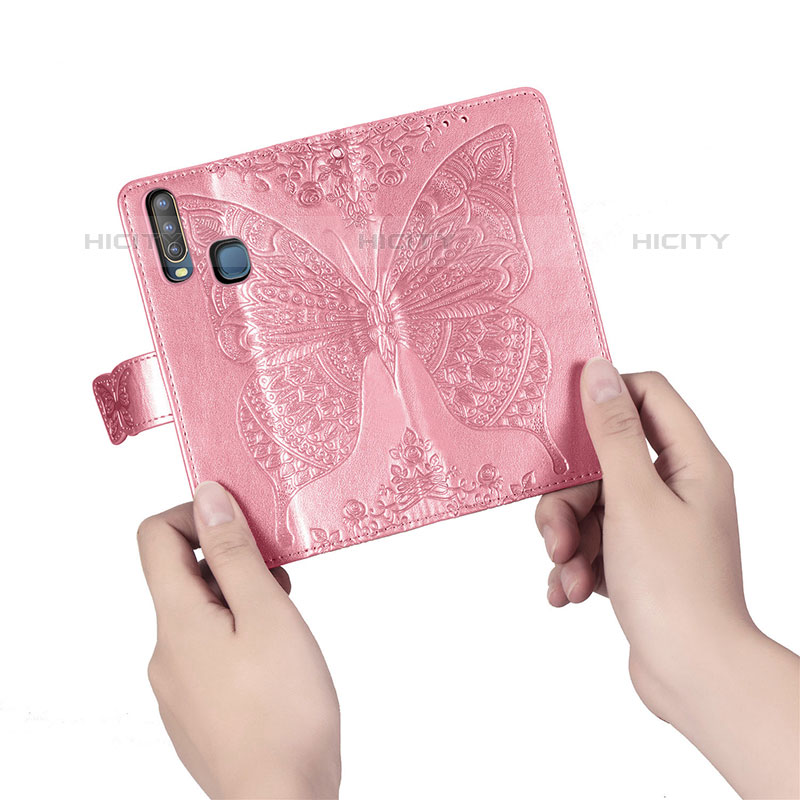 Coque Portefeuille Papillon Livre Cuir Etui Clapet pour Vivo Y15 Plus