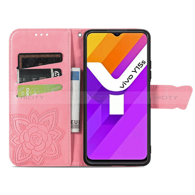 Coque Portefeuille Papillon Livre Cuir Etui Clapet pour Vivo Y15C Plus