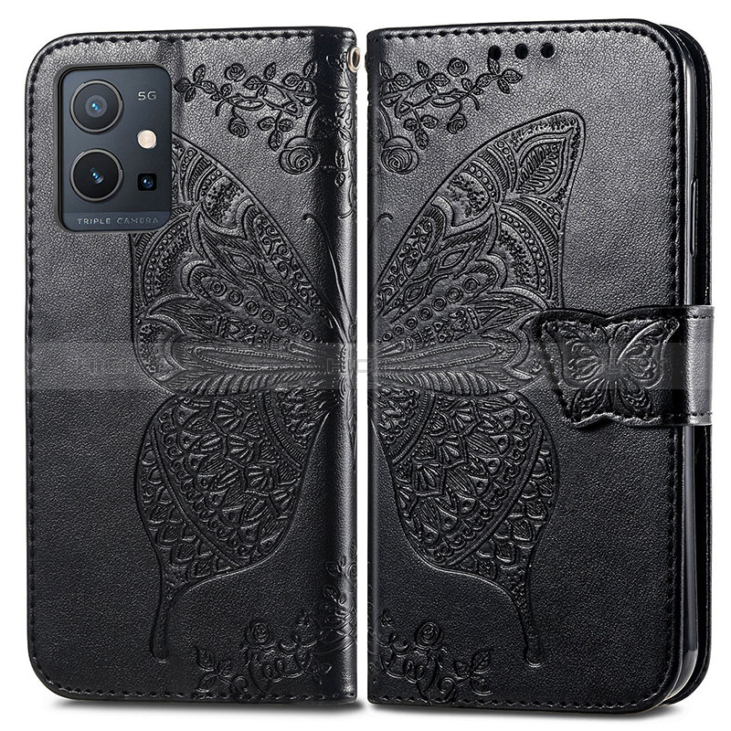 Coque Portefeuille Papillon Livre Cuir Etui Clapet pour Vivo Y30 5G Plus