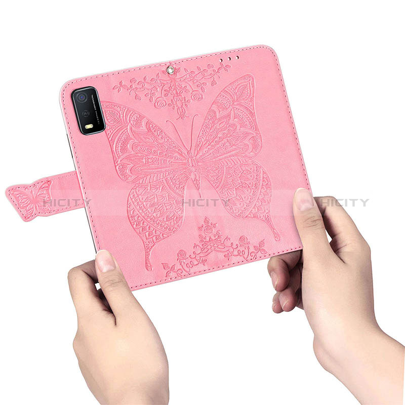 Coque Portefeuille Papillon Livre Cuir Etui Clapet pour Vivo Y3s (2021) Plus