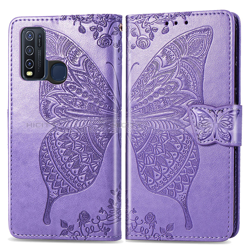 Coque Portefeuille Papillon Livre Cuir Etui Clapet pour Vivo Y50 Plus