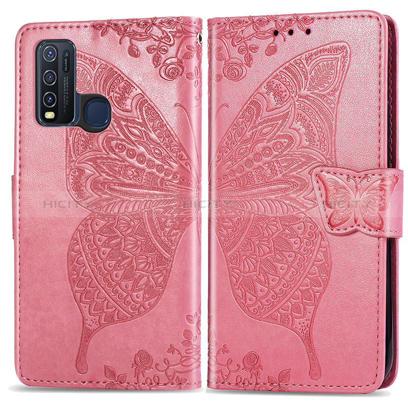 Coque Portefeuille Papillon Livre Cuir Etui Clapet pour Vivo Y50 Plus