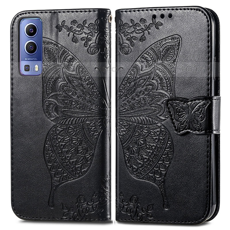 Coque Portefeuille Papillon Livre Cuir Etui Clapet pour Vivo Y52 5G Plus