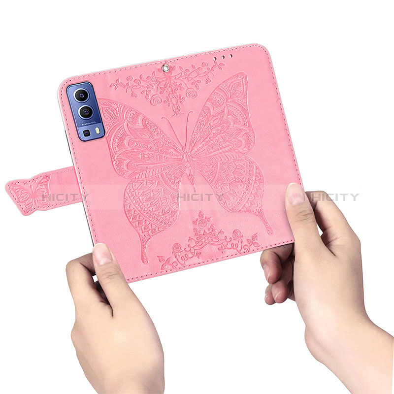 Coque Portefeuille Papillon Livre Cuir Etui Clapet pour Vivo Y72 5G Plus