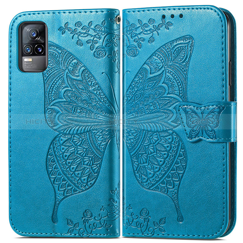 Coque Portefeuille Papillon Livre Cuir Etui Clapet pour Vivo Y73 (2021) Plus