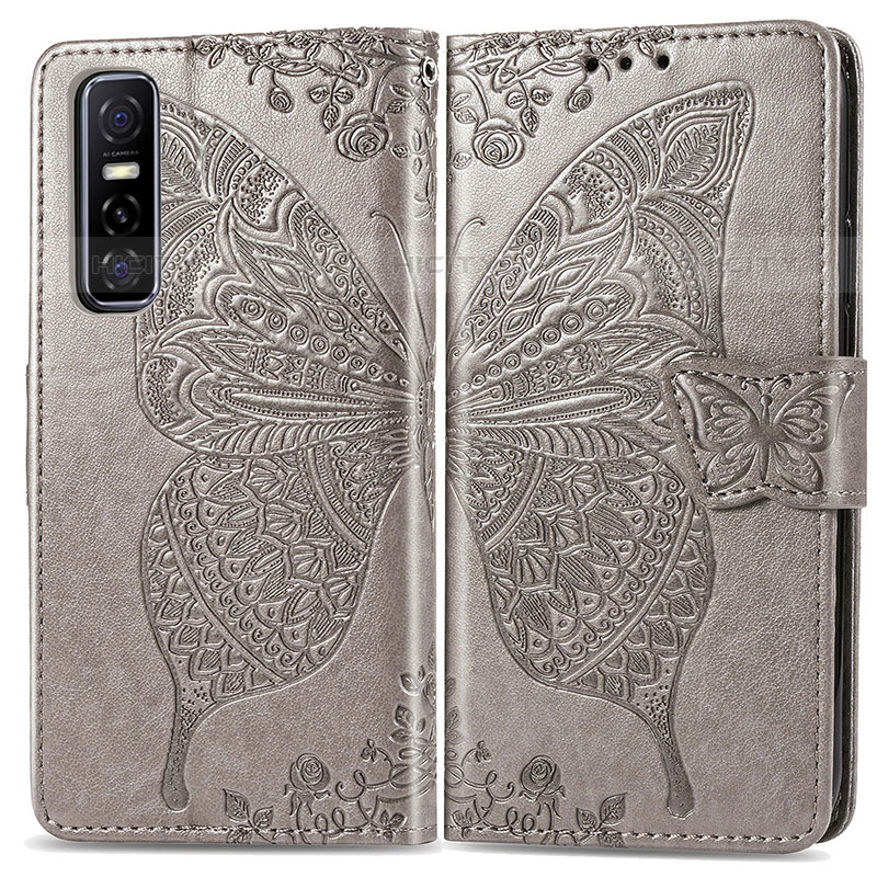 Coque Portefeuille Papillon Livre Cuir Etui Clapet pour Vivo Y73s 5G Plus