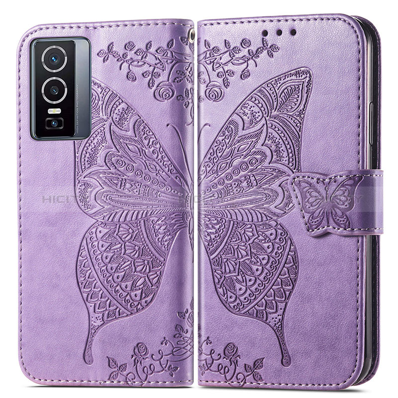 Coque Portefeuille Papillon Livre Cuir Etui Clapet pour Vivo Y76 5G Plus