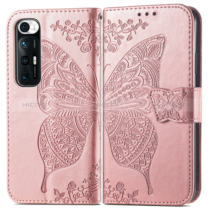 Coque Portefeuille Papillon Livre Cuir Etui Clapet pour Xiaomi Mi 10S 5G Rose Plus